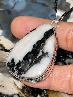 White Buffalo Turquoise Pendant 2”